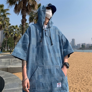 连帽潮流新款T恤青春流行圆领标准男ins夏季潮五分袖 TF235图片