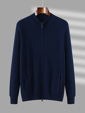 时尚商务休闲男士羊绒开衫半高领设计简约大气男装，男装羊绒开衫，君道羊绒