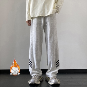 冬季新款潮加绒条纹卫衣裤脚抽绳宽松裤子B315-K23440JR-P55控78图片