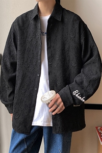 港风花型长袖衬衫男大码M-5XL情侣风长袖衬衣男CCS8734P45控图片