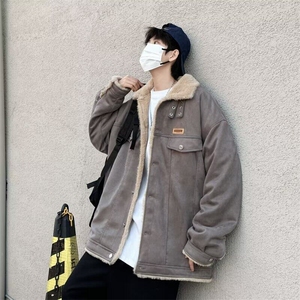鹿皮绒棉服外套男士韩版潮流高街帅气2024冬季ins棉衣MF246-P88图片