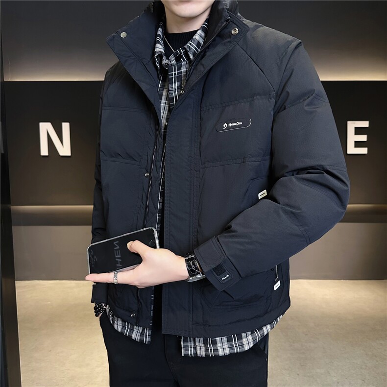 86852-M-3XL-P215-标50绒店主风个性冬季男士休闲假两件羽绒服,男装羽绒服,电商B255