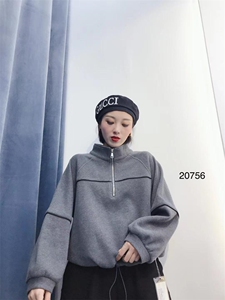 【现货】加厚单拉链套头卫衣图片