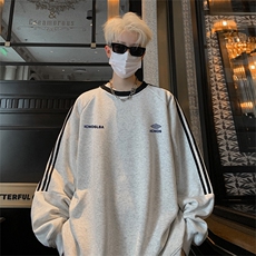 抖音得物供货提供视频秋冬重磅美式宽松织带圆领卫衣0307，男装卫衣，电商A486