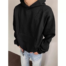 网图有货美式高街闪电刺绣连帽套头宽松卫衣外套男女A864-P45，女装短外套，星座1505