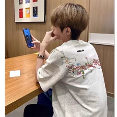 万针全刺绣工艺抖音得物高品质260克重磅纯棉双纱美式高街短袖T恤，男装T恤，电商A486