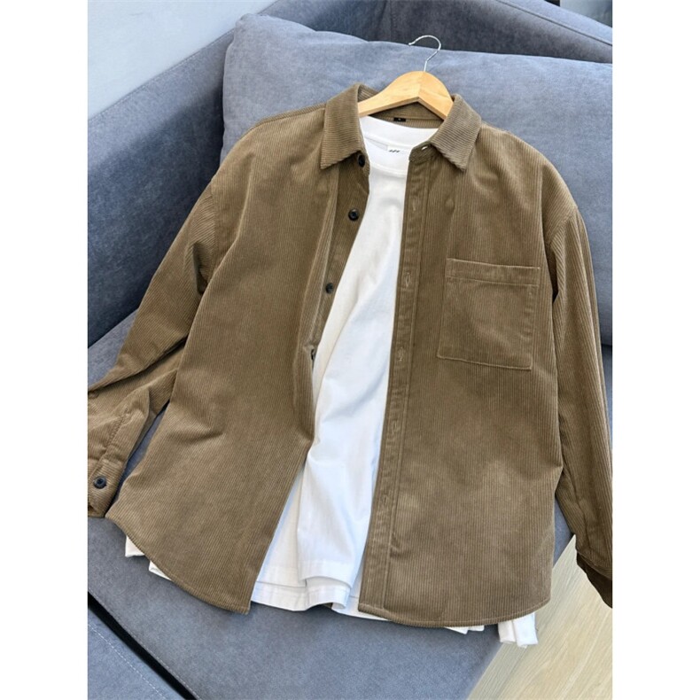 灯芯绒衬衫1302-GC23-P40成分100聚酯纤维，男装衬衫，星座1302