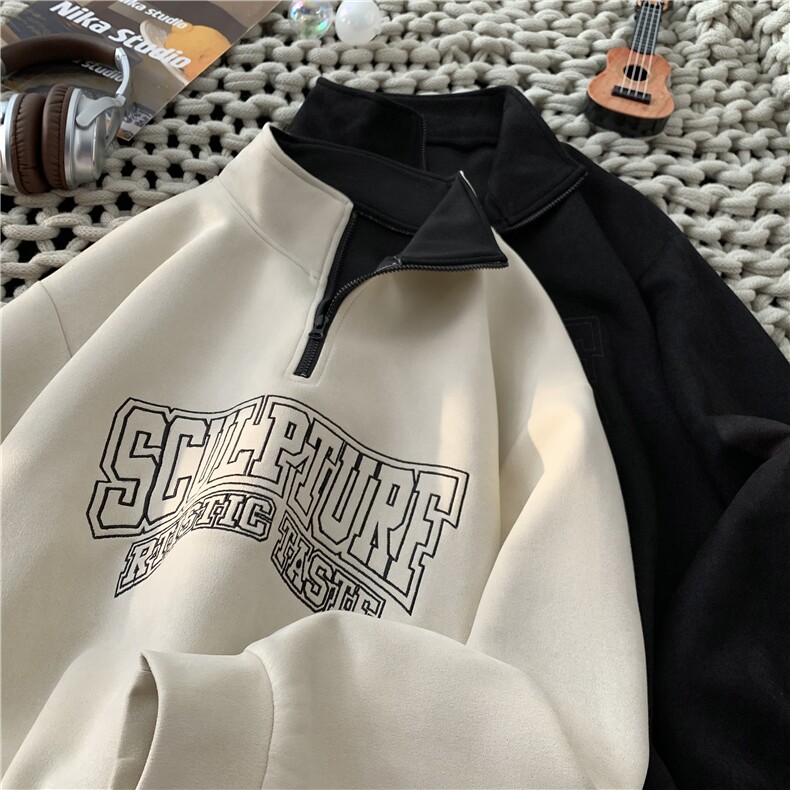主推.鹿皮绒重磅卫衣新款潮流鹿皮绒立领卫衣男P55-控78,男装卫衣,电商D309