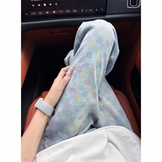 高街牛仔裤男春秋新款痞帅格子彩色高级感vibe直筒N2143，男装牛仔裤，星座1116A（原606A-3）