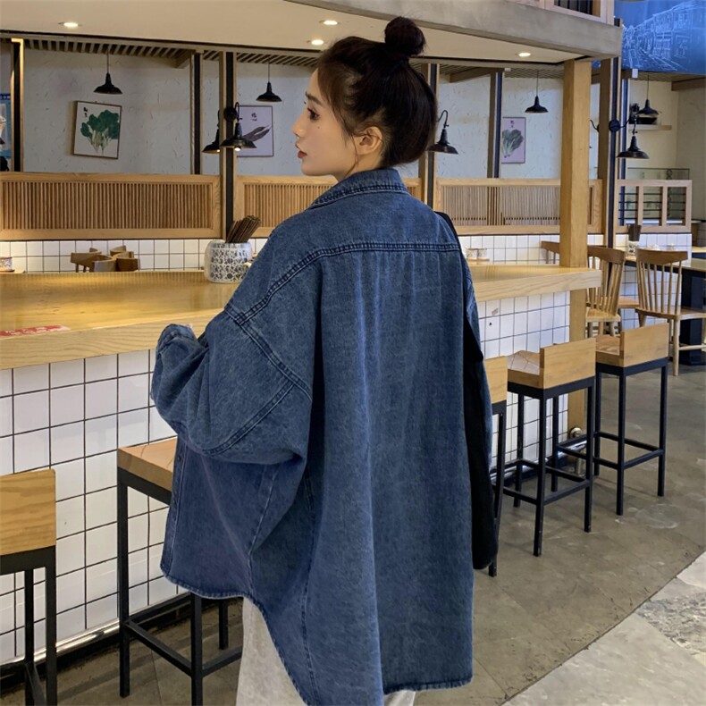 春秋新款韩版宽松百搭软牛仔衬衣外套厚料女C437-75,男装衬衫,星座911-2(原星座613-2）