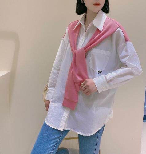 披肩衬衣，女装，咖啡色