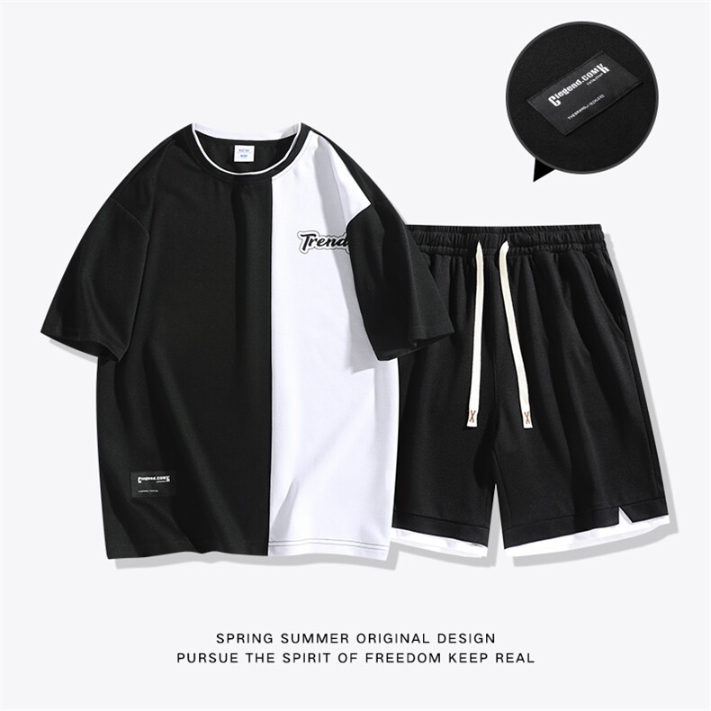 夏季运动套装日系白底休闲百搭时尚短套装CK2410+TC3155-P51控89图片