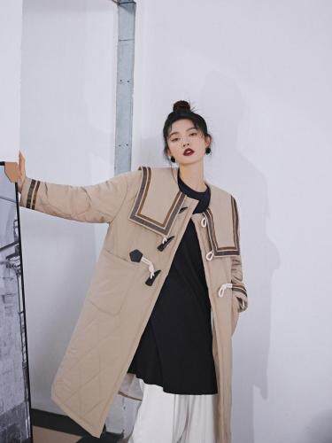 含棉大领子棉衣，女装棉衣/棉服，YOUER DENG