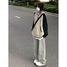 潮牌撞色插肩长袖连帽毛衣男女秋冬半开拉链针织衫外套M369，男装针织衫/毛衣，星座1116A（原606A-3）
