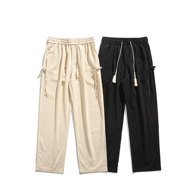 夏季新款新中式飘带设计宽松百搭休闲裤B315-K24069--特p30控58,男装休闲裤,电商B315