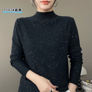 2025年秋季常规通勤长袖挑花星空珠片纱图片