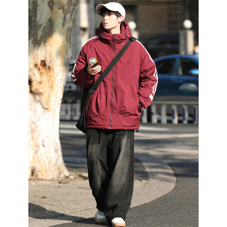 冬上新加棉加厚纯色棉服学生连帽棉衣外套男女8321-P110控价158,男装棉衣,电商A441-1