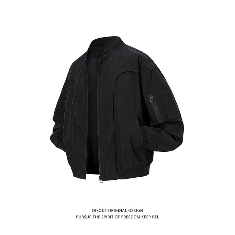 特P75无差价新款时尚美式复古春飞行服外套HJ5752-立体平铺图片