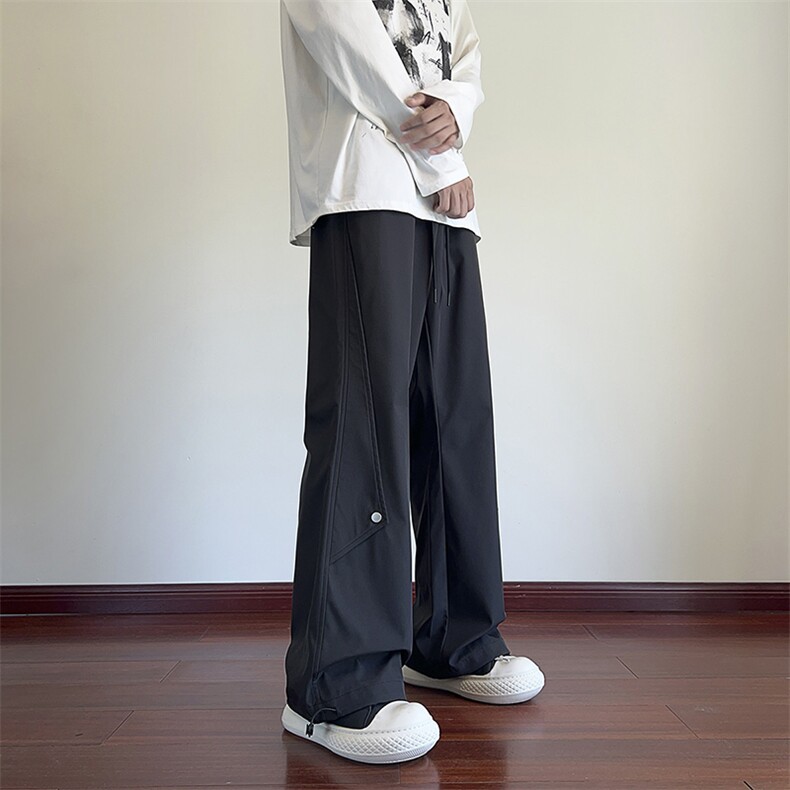 秋季新款现货纯色直筒垂感抽绳束脚休闲裤男-特,男装休闲裤,电商A157B