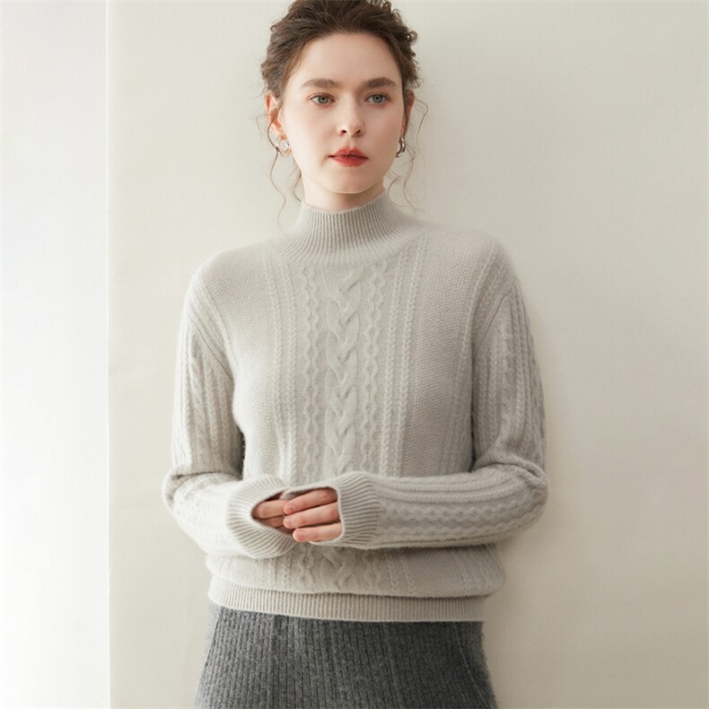 2025年秋季新款百搭麻花羊绒衫，女装羊绒衫，纳丰羊绒
