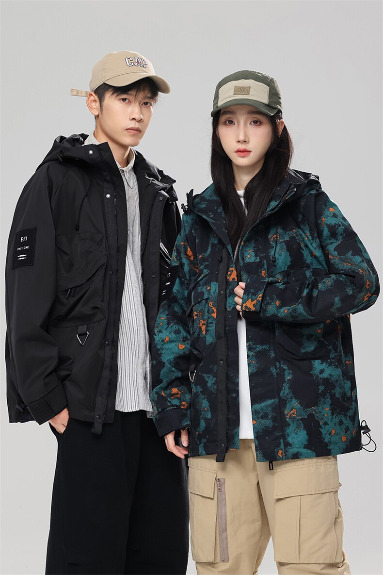无影墙连帽冲锋衣情侣外套防风防水登山服夹克男JK2353-P68,男装夹克,星座717