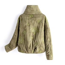 水衣源889款刺绣带围脖短款夹棉棉服外套女，女装棉衣/棉服，水衣源