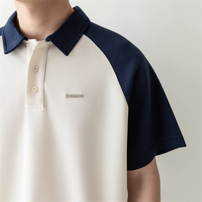 夏男翻领POLO衫拼色男休闲宽松休闲衬衣轻熟风A236-82562-P55,男装Polo衫,电商A236
