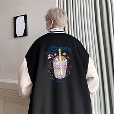 摇粒绒棒球服男大码开衫卫衣男夹克BF86332-P65，男装夹克，电商A040