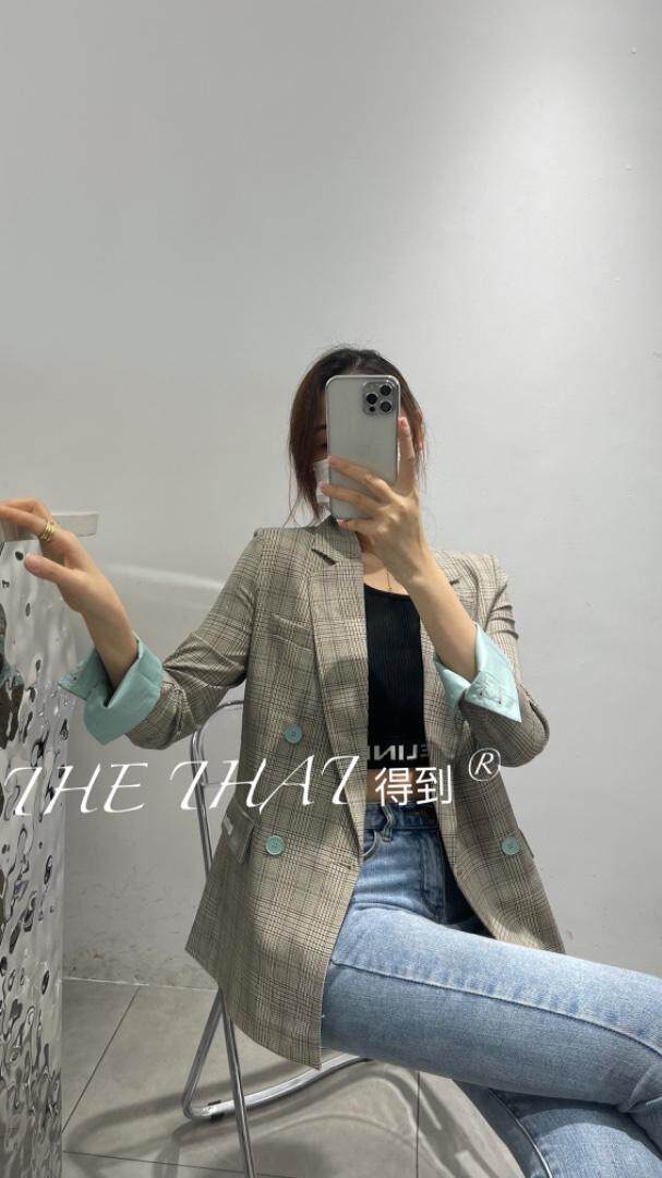 格纹西服外套，其它，得到THETHAT