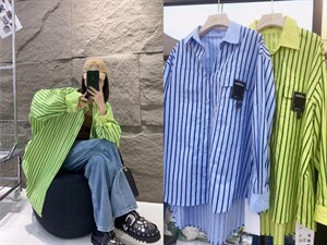 条纹贴标衬衣,其它,可纳奇