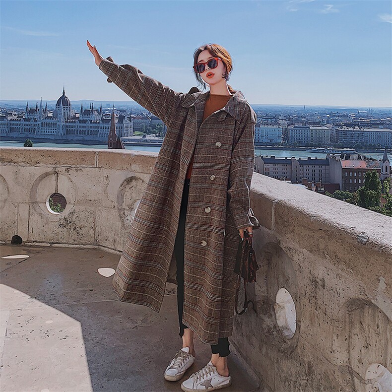 大货已出2020冬季新款格子外套8605-A58（），女装毛呢外套，浙宝225