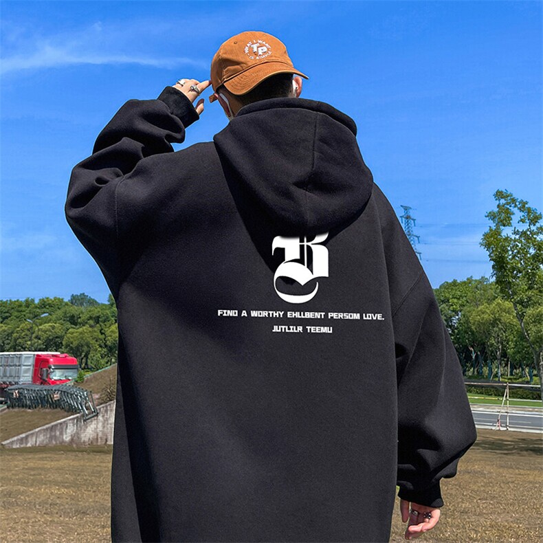 抖音得物供货可提供视频春装重磅美式宽松连帽卫衣DL2391,男装卫衣,电商A486