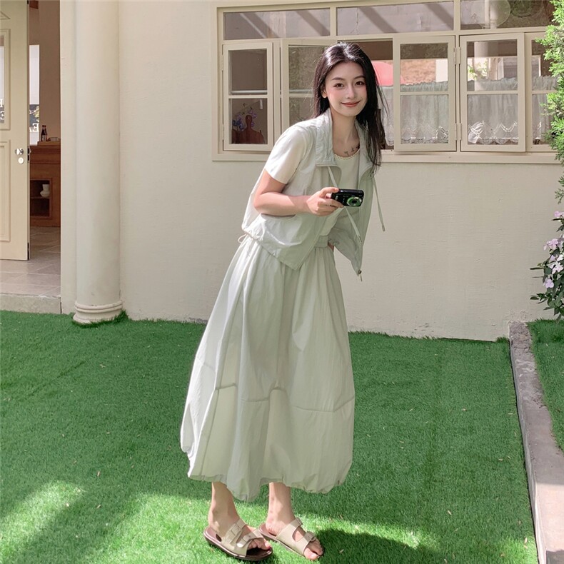 休闲工装马甲半身裙套装女2025夏季流行爆款气质显瘦高级感两件套,女装套装/套裙,2C218
