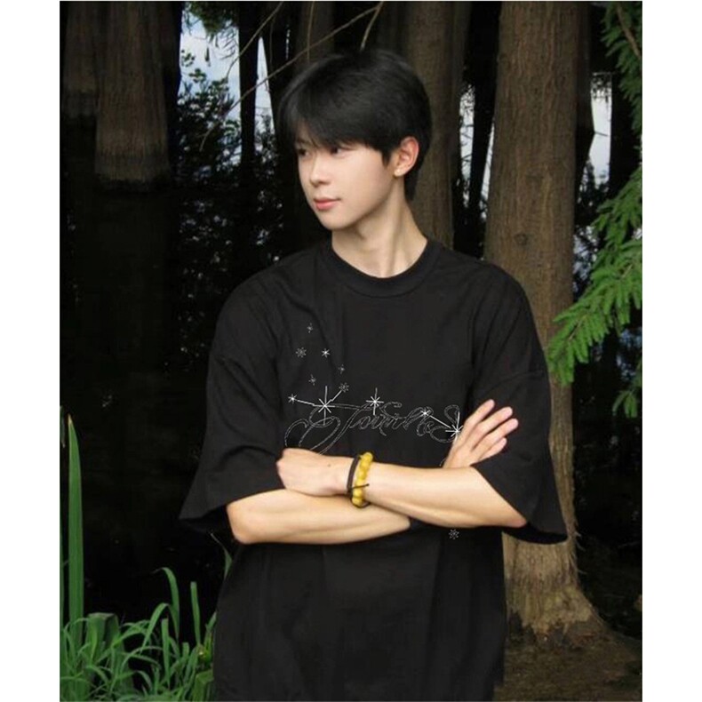 抖音得物供货现货210克宽松纯棉美式潮牌印花落肩袖纯棉T恤AT2131，男装T恤，电商A443