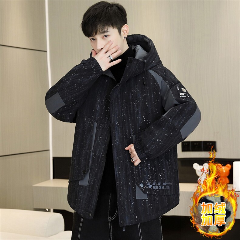 秋冬男式加绒加厚夹克男时尚派克服加厚棉衣男外套MY8650-P93,男装夹克,星座310B-3