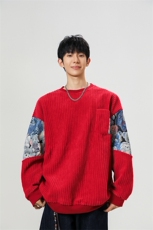 现货WY10065-特P45加绒特P55特殊面料圆领百搭小熊卫衣，男装卫衣，电商A059