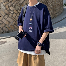 Q11141-P30春夏季七分袖t恤男大码五分袖男短袖中袖，男装T恤，电商A040