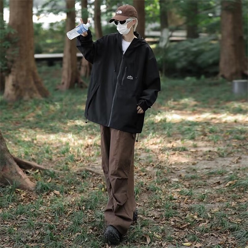 早秋户外山系潮牌长袖连帽夹克外套冲锋衣男W1166-P70,男装夹克,星座1109-3