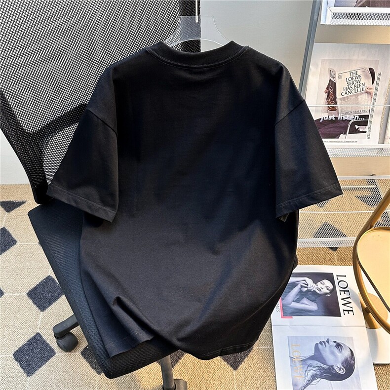 Q351-P40美式潮牌纯棉短袖t恤男女款夏季情侣装设计感小众上衣,男装T恤,星座911-1