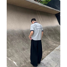 「空心小狗」POLO衫短袖五分半袖撞色翻袖t恤TX706特P47，男装T恤，星座908-1