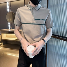 主推大货织带设计夏季短袖T恤翻领Polo衫大码半袖上衣T0240-特P40，男装T恤，电商D342