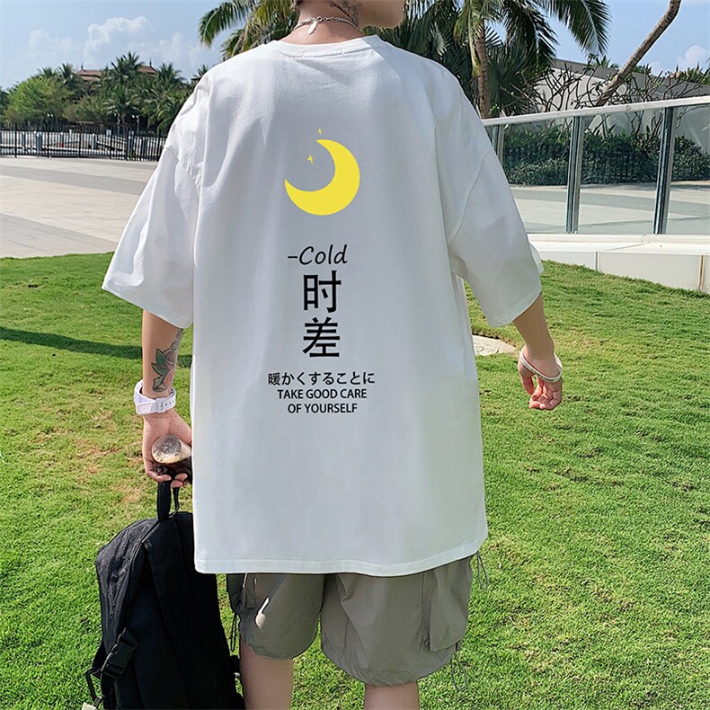 DX17047-P20 纯棉短袖t恤男大码半袖打底衫宽松体恤衫 港风图片