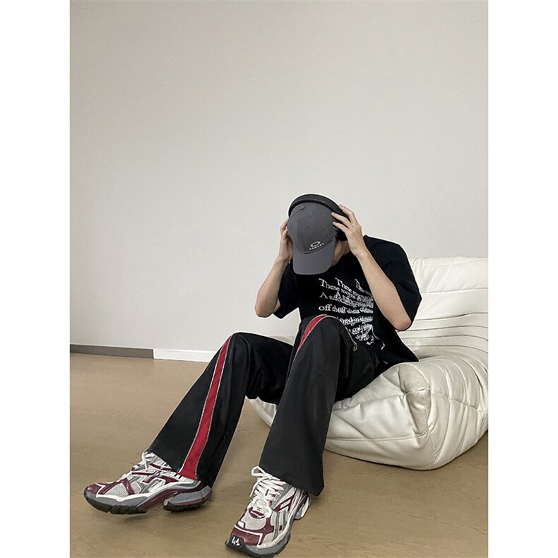 B221美式ins高街小众拼接宽松休闲登山裤冲锋裤LK23110-P65控88,男装休闲裤,电商B221