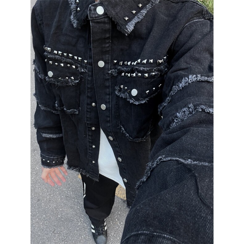 【有货】cleanfit毛边牛仔外套男款美式高街工装夹克CT01LL-P65,男装夹克,星座1007（原301D）