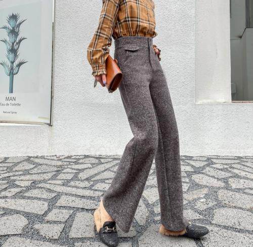 冬装兔绒复合直筒裤，女装，坚持到底