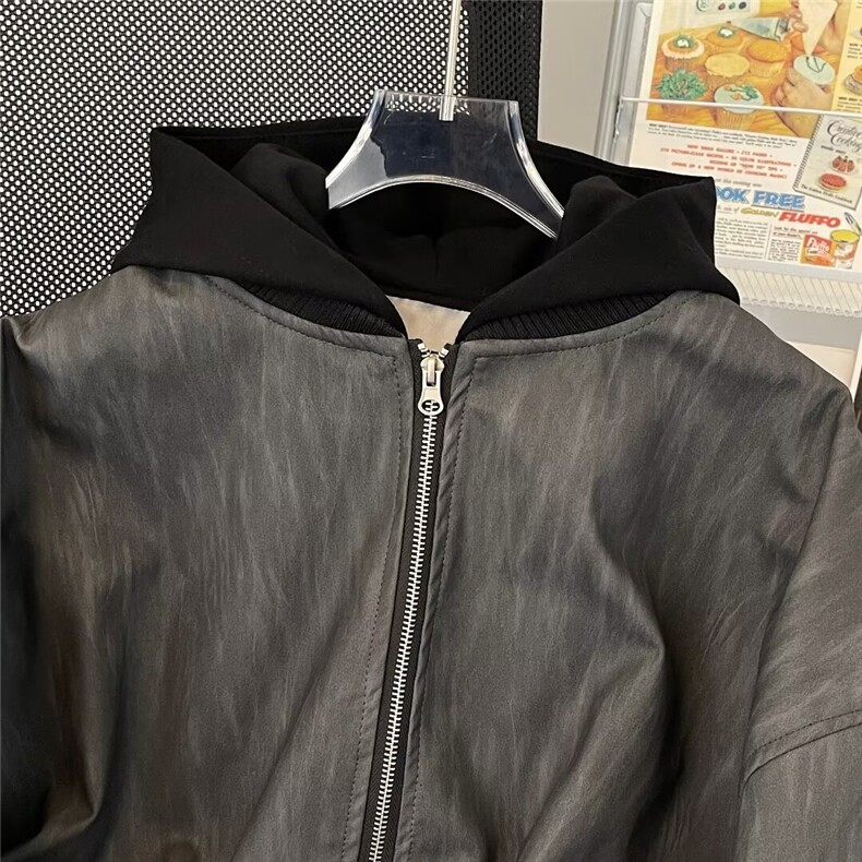美式连帽开衫夹克男款2024春秋季潮流痞帅百搭宽松上衣外套W9360,男装夹克,星座601-2