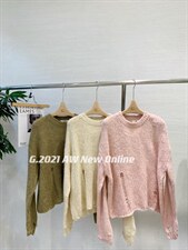新款破洞毛衣现货，女装针织衫/毛衣，G