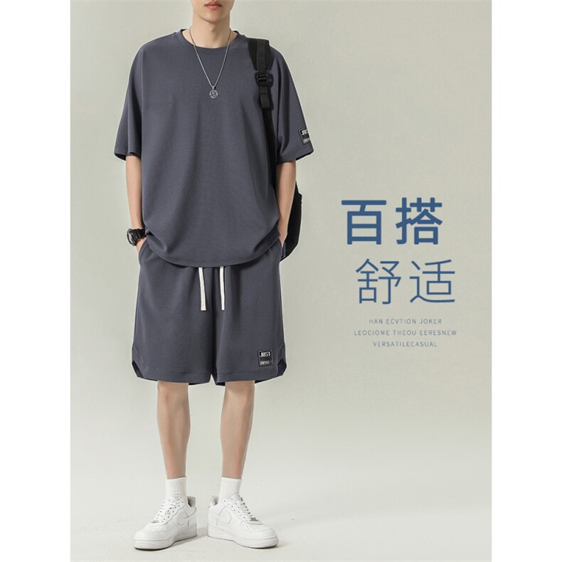 运动套装冰丝速干短袖休闲宽松男生潮夏装短裤TZ13-特批-70图片