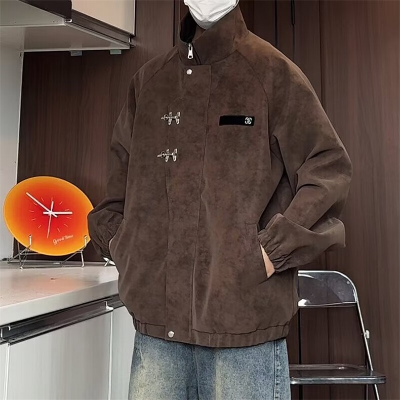2025年新款复古短款外套高级感工装皮衣立领棒球服潮牌,男装皮衣,星座506A
