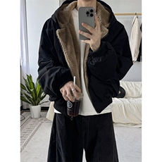 两面穿现货重磅短款座山雕棉衣男女双面穿毛毛绒棉服加厚外套，男装棉衣，电商A486-1